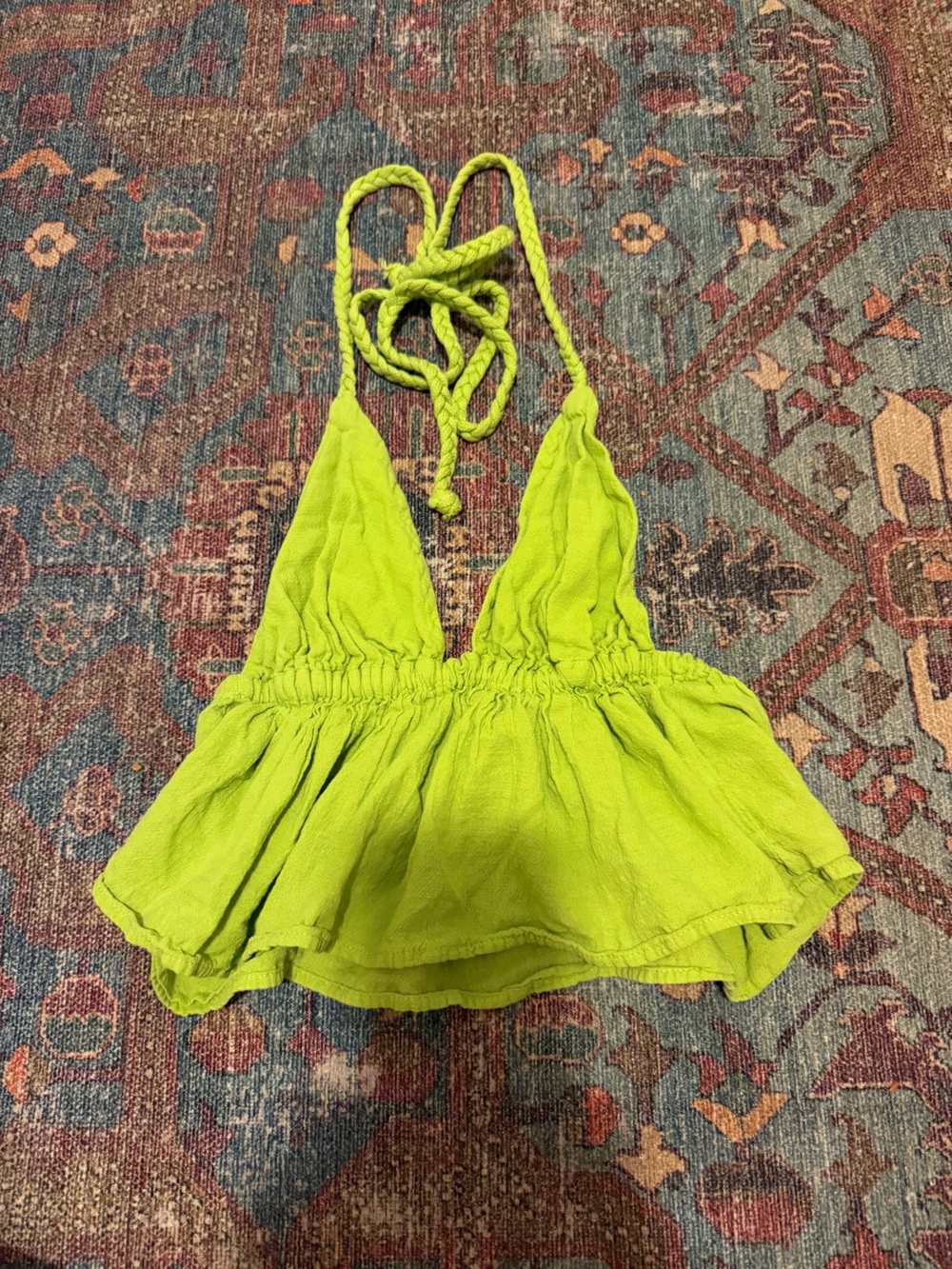 Green Blanco By Nature Olivia Halter Top